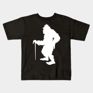 Bigfoot Walking With His Crutch Kids T-Shirt